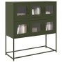 Aparador de acero laminado en frío verde oliva 100,5x39x107 cm by , Sideboards - Ref: Foro24-853426, Price: 138,87 €, Discoun...