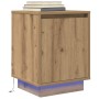 Mesilla de noche con luces LED roble artesanal 38x34x50 cm by , Nightstands - Ref: Foro24-861281, Price: 45,24 €, Discount: %