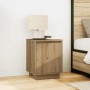 Mesilla de noche con luces LED roble artesanal 38x34x50 cm by , Nightstands - Ref: Foro24-861281, Price: 45,24 €, Discount: %