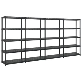 Lagerregale 5 Ebenen aus schwarzem Kunststoff 340x40x185cm von vidaXL, Industrieregale - Ref: Foro24-3059861, Preis: 266,70 €...