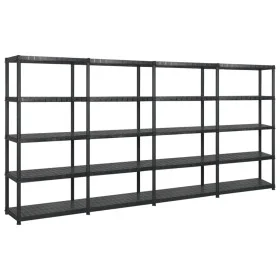 Storage shelves 5 levels black plastic 340x40x185cm by vidaXL, Industrial shelving - Ref: Foro24-3059861, Price: 263,02 €, Di...