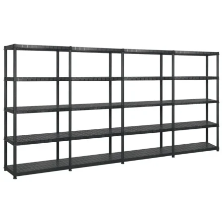 Storage shelves 5 levels black plastic 340x40x185cm by vidaXL, Industrial shelving - Ref: Foro24-3059861, Price: 263,02 €, Di...