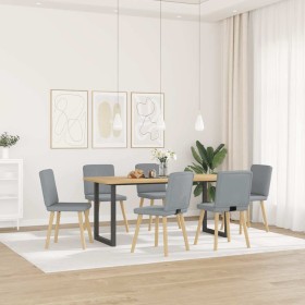 Sillas de comedor 6 unidades de tela gris claro de , Sillas de comedor - Ref: Foro24-3315567, Precio: 292,28 €, Descuento: %