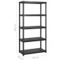 Storage shelves 5 levels black plastic 340x40x185cm by vidaXL, Industrial shelving - Ref: Foro24-3059861, Price: 263,02 €, Di...
