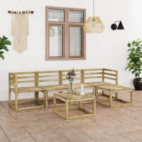 Set de muebles de jardín 6 pzas madera de pino impregnada verde