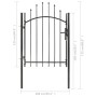 Black steel garden gate 1x1.75 m by vidaXL, garden gates - Ref: Foro24-143059, Price: 113,51 €, Discount: %