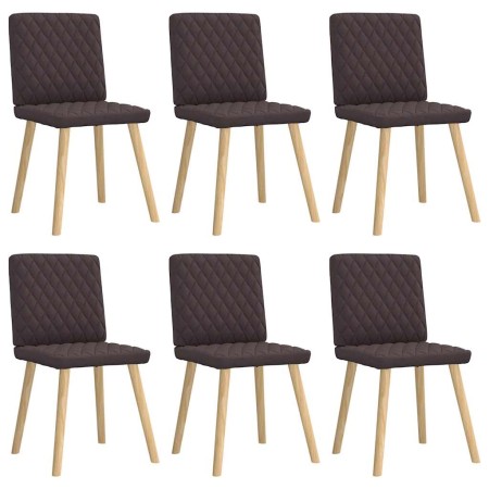 Sillas de comedor 6 unidades tela marrón oscuro von , Essstühle - Ref: Foro24-3315495, Preis: 297,73 €, Rabatt: %