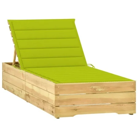 Liege mit Kissen aus hellgrün imprägniertem Kiefernholz von vidaXL, Liegen - Ref: Foro24-3065920, Preis: 154,29 €, Rabatt: %