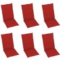 Sillas de jardín 6 uds madera maciza de teca cojines rojo de , Sillas de jardín - Ref: Foro24-3065566, Precio: 796,01 €