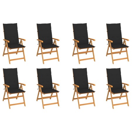 Sillas de jardín reclinables con cojines 8 uds teca maciza by , Garden chairs - Ref: Foro24-3072548, Price: 1,00 €, Discount: %