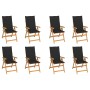 Sillas de jardín reclinables con cojines 8 uds teca maciza by , Garden chairs - Ref: Foro24-3072548, Price: 1,00 €, Discount: %