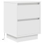 Mesilla de noche con luces LED blanca 38x34x50 cm de , Mesitas de noche - Ref: Foro24-861283, Precio: 57,55 €, Descuento: %