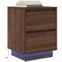 Mesilla de noche con luces LED roble marrón 38x34x50 cm von , Nachttische - Ref: Foro24-861295, Preis: 59,22 €, Rabatt: %
