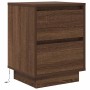 Mesilla de noche con luces LED roble marrón 38x34x50 cm de , Mesitas de noche - Ref: Foro24-861295, Precio: 61,36 €