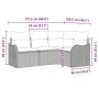 Conjunto de sofá de jardín con cojín 4 pcs Negro Poliratán