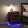 Mesilla de noche con luces LED roble marrón 38x34x50 cm von , Nachttische - Ref: Foro24-861295, Preis: 59,22 €, Rabatt: %