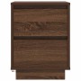 Mesilla de noche con luces LED roble marrón 38x34x50 cm de , Mesitas de noche - Ref: Foro24-861295, Precio: 61,36 €