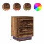 Mesilla de noche con luces LED madera vieja 38x34x50 cm de , Mesitas de noche - Ref: Foro24-861297, Precio: 54,41 €, Descuent...