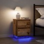 Mesilla de noche con luces LED madera vieja 38x34x50 cm de , Mesitas de noche - Ref: Foro24-861297, Precio: 54,41 €, Descuent...