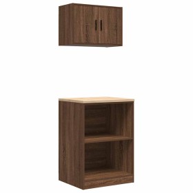 Armarios 2 uds para garaje madera ingeniería marrón roble von , Armarios industriales - Ref: Foro24-3328284, Preis: 102,92 €,...