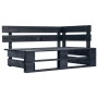 2-seater pallet sofa with black impregnated pine wood cushions by vidaXL, Garden sets - Ref: Foro24-3066654, Price: 255,47 €,...