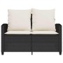 Sofá jardín de 2 plazas con cojín y mesa ratán sintético negro by , Outdoor sofas - Ref: Foro24-4103845, Price: 225,57 €, Dis...