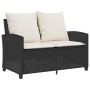 Sofá jardín de 2 plazas con cojín y mesa ratán sintético negro by , Outdoor sofas - Ref: Foro24-4103845, Price: 225,57 €, Dis...
