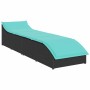 Tumbona plegable con cojín y espacio ratán sintético negro von , Liegen - Ref: Foro24-4104228, Preis: 247,76 €, Rabatt: %