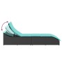 Tumbona plegable con cojín y espacio ratán sintético negro de , Tumbonas - Ref: Foro24-4104228, Precio: 233,81 €