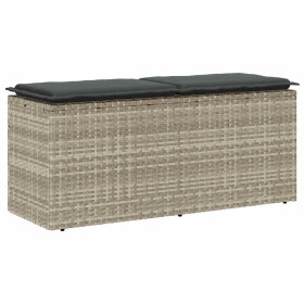 Banco jardín con cojín ratán sintético gris claro 110x40x44cm von , Gartenbänke - Ref: Foro24-4104150, Preis: 106,61 €, Rabat...