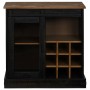 Aparador HALDEN con puerta corredera negro 80x40x80 cm de , Aparadores - Ref: Foro24-4018424, Precio: 217,49 €