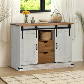 Aparador HALDEN 2 puertas correderas blanco 112x40x80 cm de , Aparadores - Ref: Foro24-4018430, Precio: 305,61 €, Descuento: %
