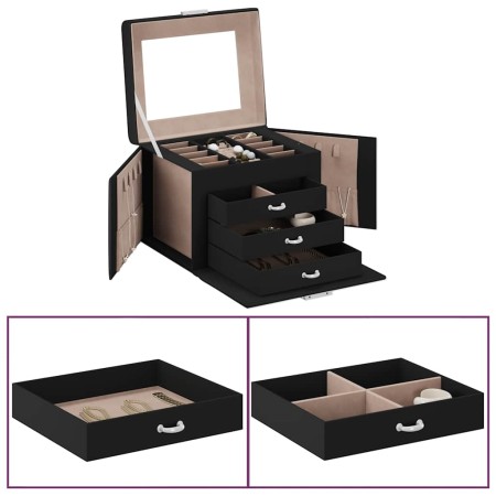 Joyero de 4 niveles con espejo y cerradura 22,5x17,5x16,5 cm von , Schmuckständer - Ref: Foro24-4103561, Preis: 35,74 €, Raba...