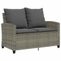 Sofá jardín de 2 plazas con cojín y mesa gris ratán sintético by , Outdoor sofas - Ref: Foro24-4103847, Price: 210,43 €, Disc...