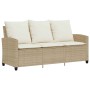 Sofá jardín de 3 plazas con cojín y mesa beige ratán sintético by , Outdoor sofas - Ref: Foro24-4103858, Price: 266,27 €, Dis...