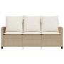 Sofá jardín de 3 plazas con cojín y mesa beige ratán sintético by , Outdoor sofas - Ref: Foro24-4103858, Price: 266,27 €, Dis...