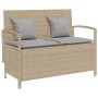 Banco de jardín con almacenaje y cojín beige ratán sintético de , Bancos de jardín - Ref: Foro24-4104214, Precio: 259,40 €, D...