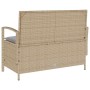 Banco de jardín con almacenaje y cojín beige ratán sintético de , Bancos de jardín - Ref: Foro24-4104214, Precio: 259,40 €, D...