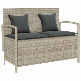Banco de jardín con almacenaje y cojín gris claro de , Bancos de jardín - Ref: Foro24-4104216, Precio: 208,27 €, Descuento: %