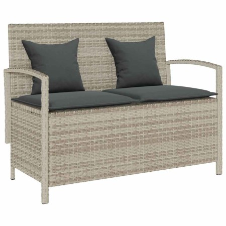 Banco de jardín con almacenaje y cojín gris claro de , Bancos de jardín - Ref: Foro24-4104216, Precio: 207,97 €