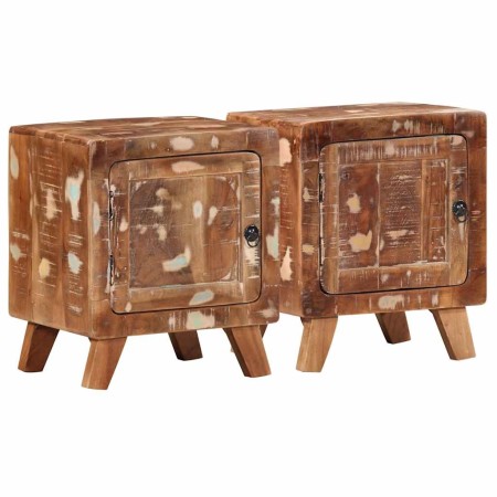 Mesilla de noche 2 uds 40x32x46 cm madera maciza reciclada de , Mesitas de noche - Ref: Foro24-4104510, Precio: 200,59 €, Des...