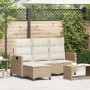 Sofá de jardín reclinable con cojines en forma de L beige by , Outdoor sofas - Ref: Foro24-4108242, Price: 289,76 €, Discount: %