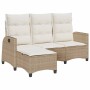 Sofá de jardín reclinable con cojines en forma de L beige by , Outdoor sofas - Ref: Foro24-4108242, Price: 289,76 €, Discount: %