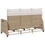 Sofá de jardín reclinable con cojines en forma de L beige by , Outdoor sofas - Ref: Foro24-4108242, Price: 289,76 €, Discount: %