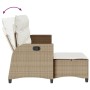 Sofá de jardín reclinable con cojines en forma de L beige by , Outdoor sofas - Ref: Foro24-4108242, Price: 289,76 €, Discount: %