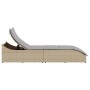 Tumbona plegable con cojín y espacio beige ratán sintético von , Liegen - Ref: Foro24-4104223, Preis: 247,76 €, Rabatt: %