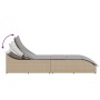 Tumbona plegable con cojín y espacio beige ratán sintético von , Liegen - Ref: Foro24-4104223, Preis: 247,76 €, Rabatt: %