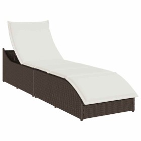 Tumbona plegable con cojín y espacio marrón ratán sintético von , Liegen - Ref: Foro24-4104221, Preis: 233,92 €, Rabatt: %