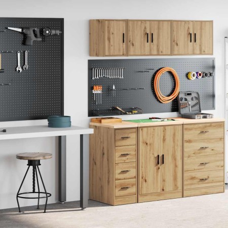Armarios 2 uds para garaje madera ingeniería artesanal roble by , Armarios industriales - Ref: Foro24-3328322, Price: 91,15 €...