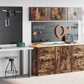 Armarios 2 uds para garaje madera ingeniería roble ahumado by , Armarios industriales - Ref: Foro24-3328336, Price: 145,95 €,...